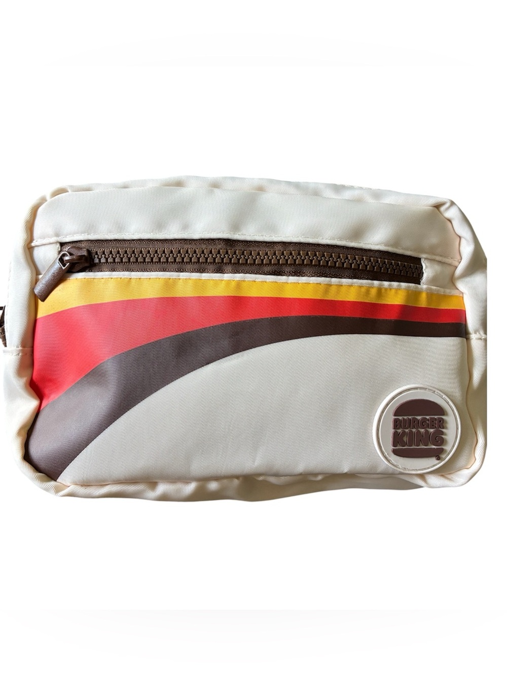 Burger King Royal Perks Rewards Waist Belt Bag Fanny Pack Retro Multicolor Cream